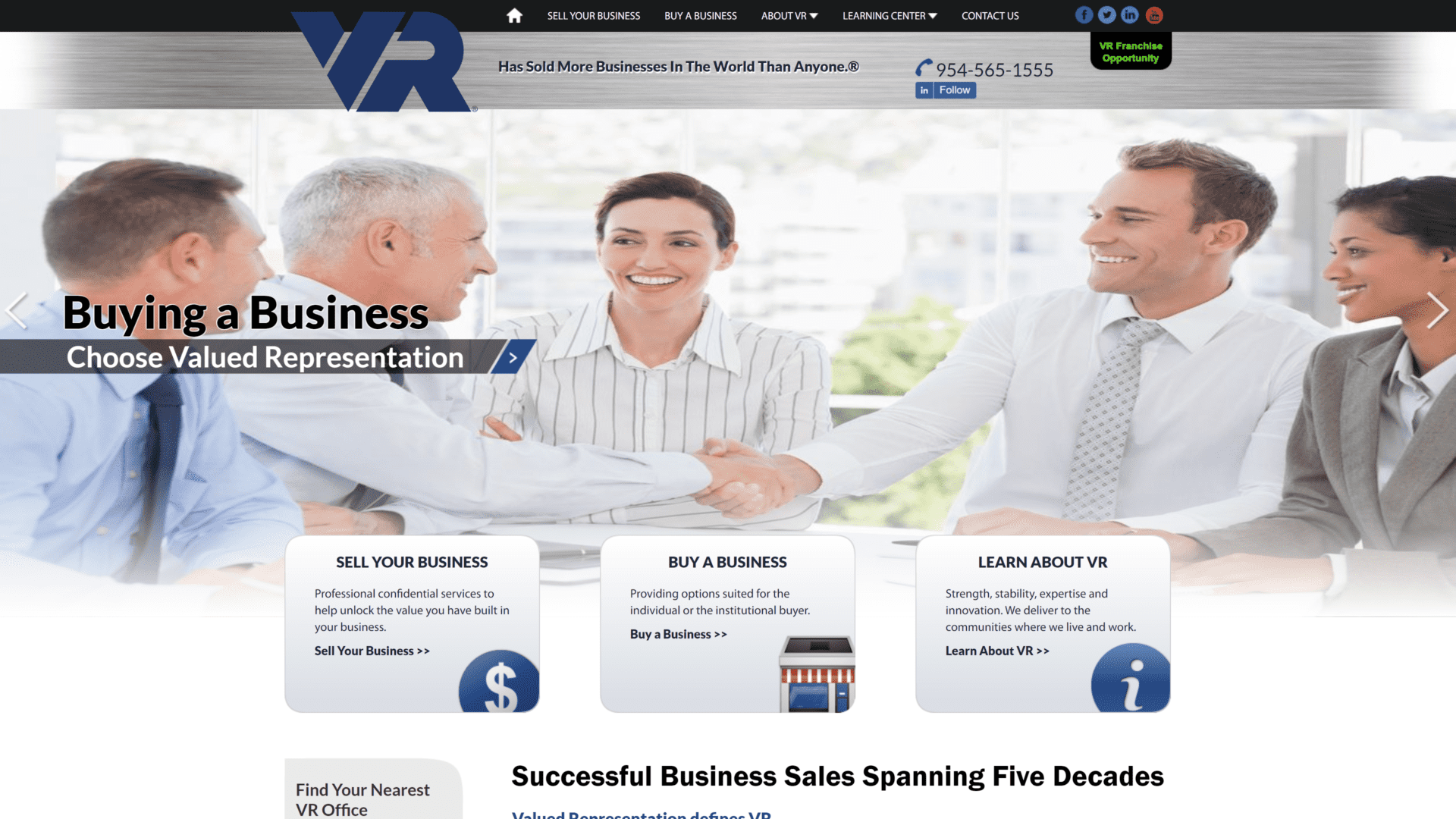 vrbusinessbrokers homepage screenshot 1