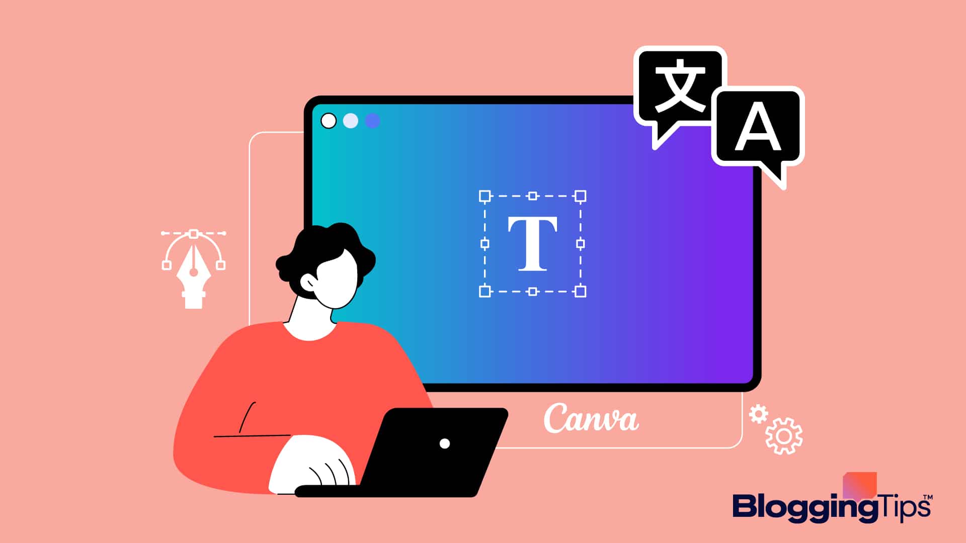 vector graphic showing an illustration of why is canva in a different language