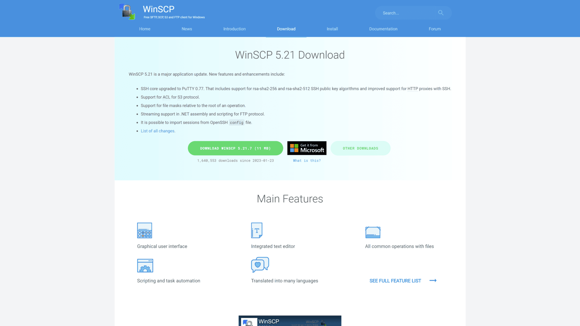 winscp homepage screenshot 1