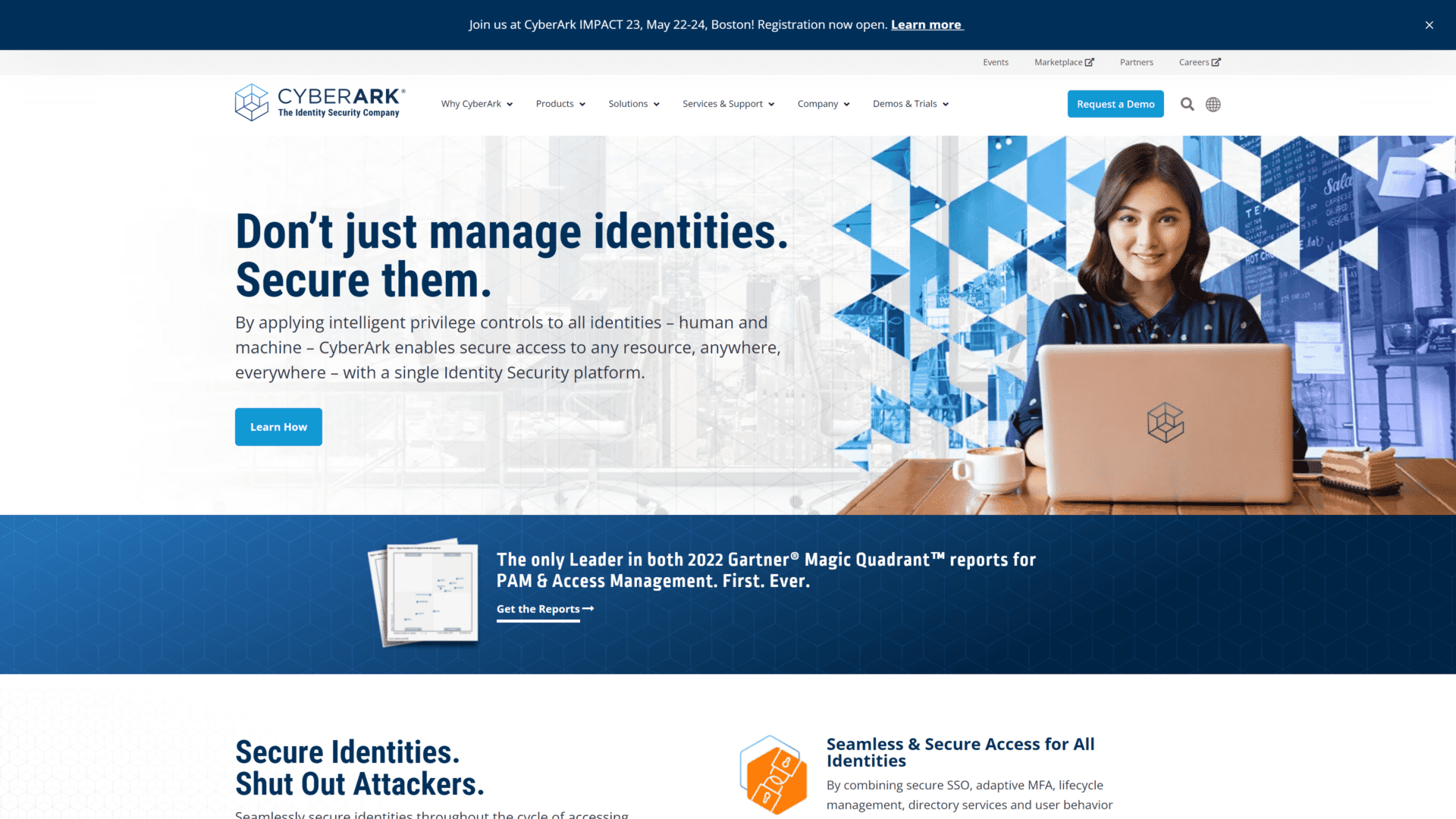 screenshot of the Cyberark Workforce Identity homepage