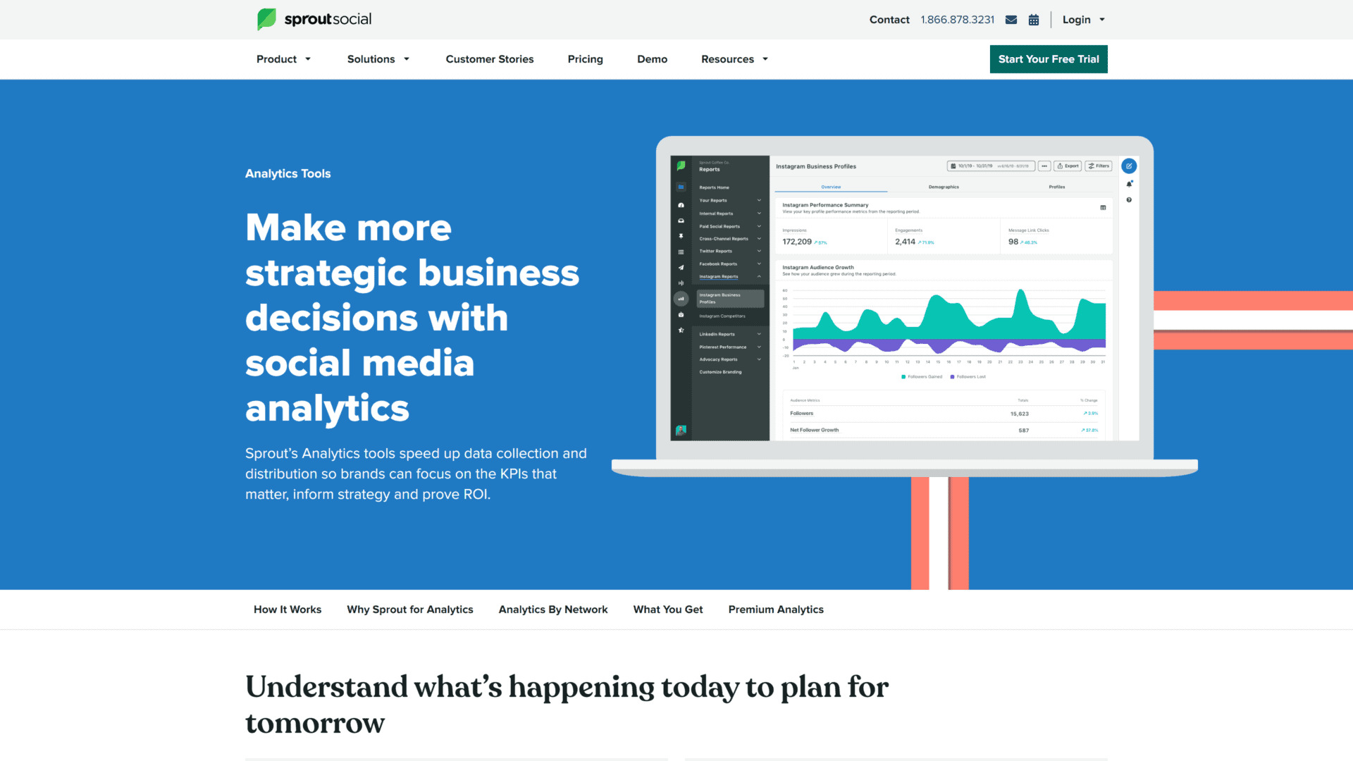 screenshot of the sprout social homepage
