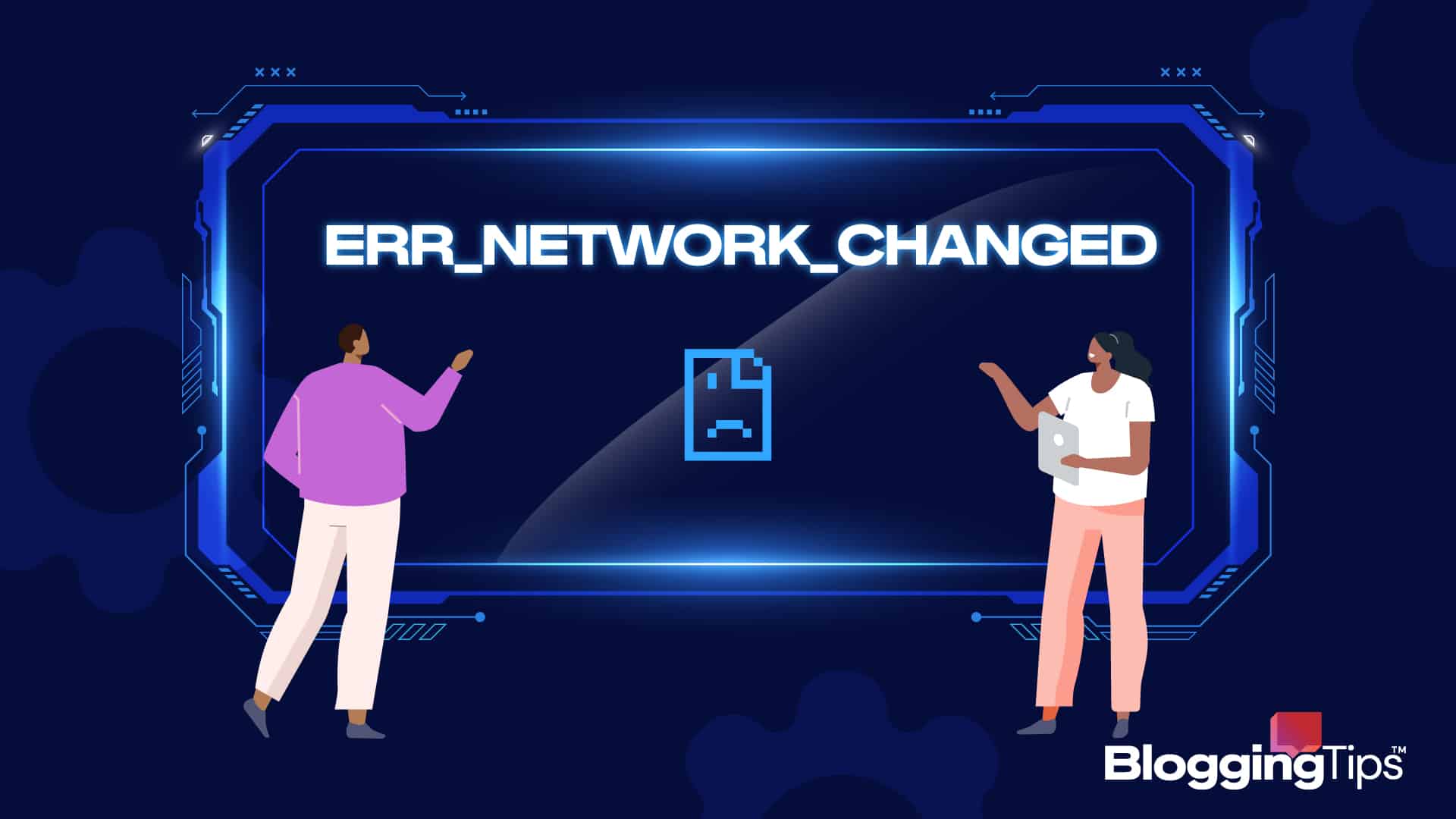 vector graphic showing an illustration of people learning about an err network change