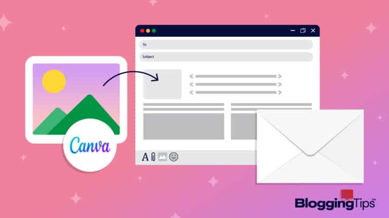 vector graphic showing an illustration of how to make an email signature in Canva