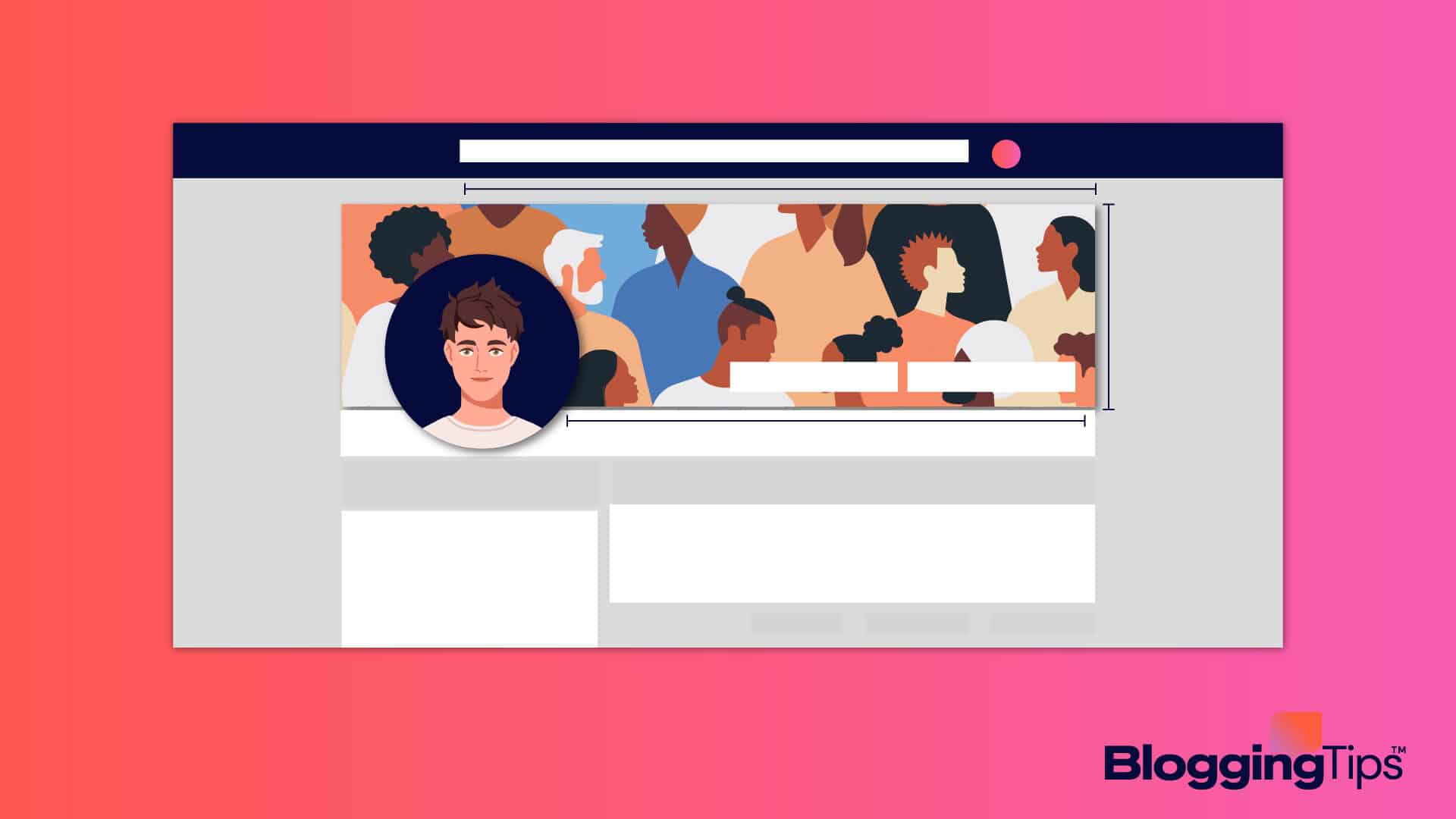 vector graphic showing an illustration of the facebook cover photo size