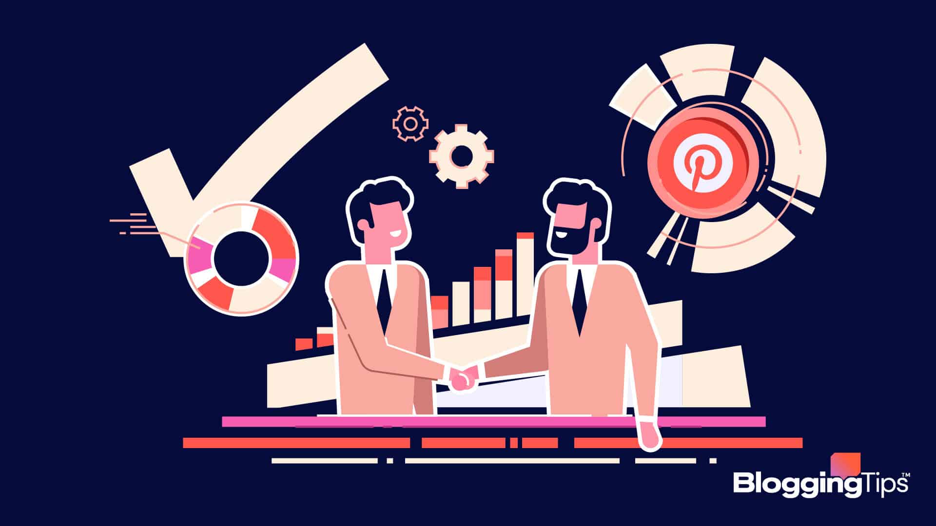 vector graphic showing an illustration of people making money using Pinterest affiliate marketing