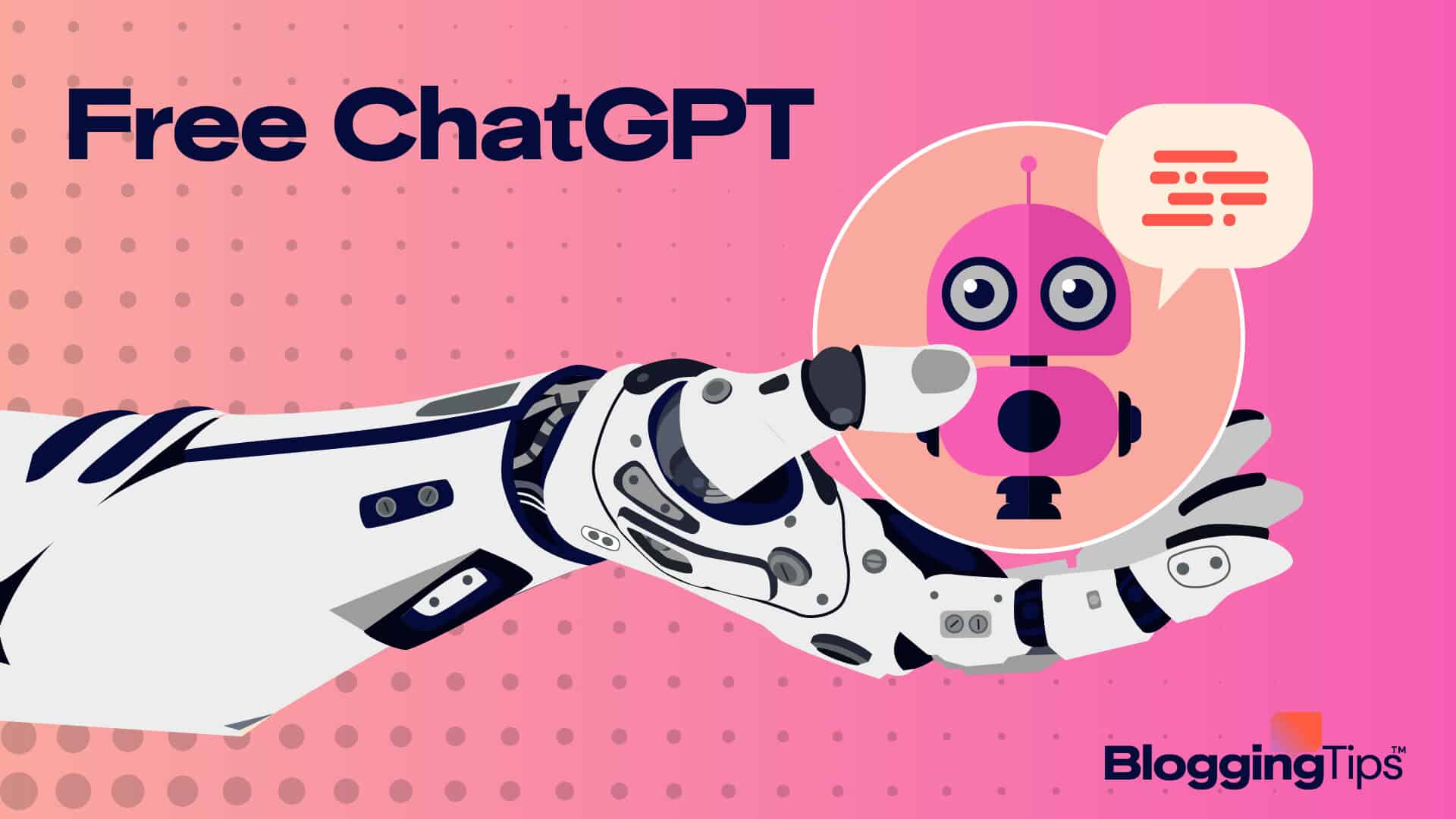 vector graphic showing an illustration of a robotic hand using chatgpt free