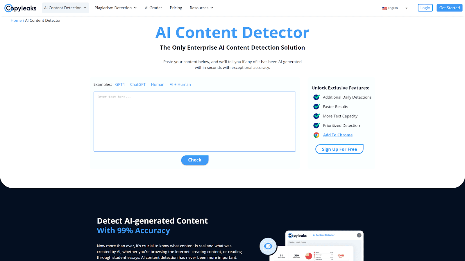 copyleaks.com ai content detector